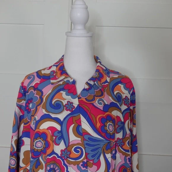 Intempo Women's midi wrap multicolor dress resort wear plus size 2X NWT - Picture 2 of 11